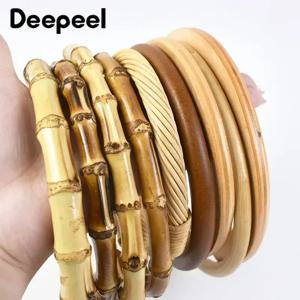 1/2/4Pcs D 모양 반지 대나무 손잡이 나무 가방 핸들 핸드백 짠 가방 핸들 스트랩 DIY 액세서리 교체
