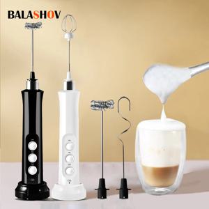 3 In 1 휴대용 충전식 전기 우유 Frother 폼 메이커 핸드 헬드 폼 메이커 고속 음료 믹서 커피 Frothing Wand