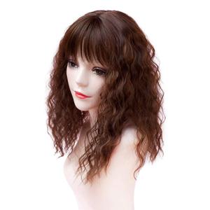 패션 풀 헤드 착용 곱슬머리 클립이 있는 곱슬머리 토퍼 여성용 매일 사용을 위한 얇은 머리카락 35cm용 Snythetic 지저분한 헤어피스