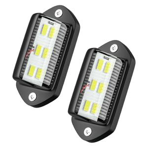 2pcs 흰색 LED 번호판 빛 12V 24V DC 방수 6-SMD 번호판 램프 미등 트럭 SUV 트레일러 측면 조명