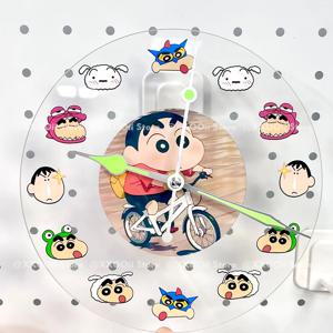 Kawaii Anime Crayon Shin-Chan 아크릴 시계 만화 데스크탑 벽 교수형 시계 펜던트 ACG 장식 소녀 선물