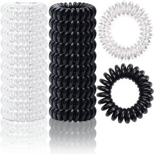 10/30/50Pcs 대형 나선형 헤어 타이 30mm 나선형 헤어 밴드 코일 헤어 밴드 전화 코드 Bobbles, No Trace Strong Hold 방수