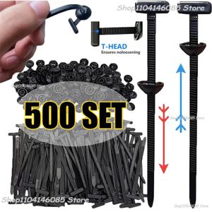 500/1pcs 나일론 케이블 타이 버클 자동 고정 장치 나사 교체 클립 자동차 펜더 트렁크 엔진 가드 패널 와이어 관리 도구