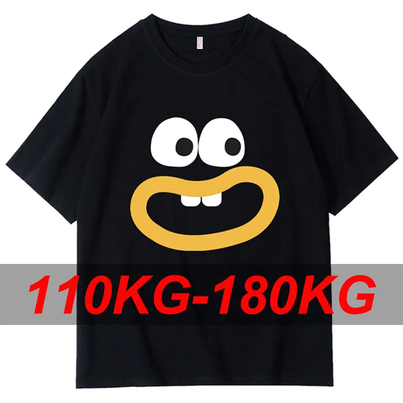 남성용 여름 플러스 사이즈 티셔츠 7XL 6XL 5XL 반팔 티셔츠 블랙 프린트 패션 100% 면 탑 남성 의류 110-180KG