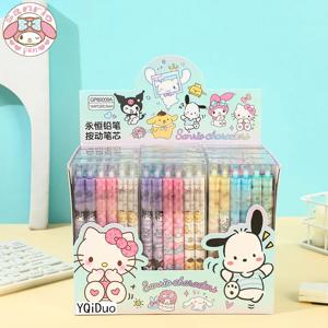 Sanrio 12pcs 기계식 연필 Kawaii 헬로 키티 Pochacco 멜로디 연필없는 Hb 초등학교 문구 사무용품