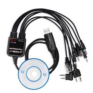 바오펑 켄우드 TYT QYT 모토로라 AXU4100 야에스 icom 워키토키, 자동차 라디오 CD 소프트웨어, USB 프로그래밍 케이블, 8 인 1