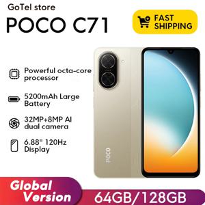 Xiaomi POCO C71 4GB RAM 128GB ROM 6,67 15W 32MP 5200 mAh 배터리 글로벌 버전 15W 스마트폰