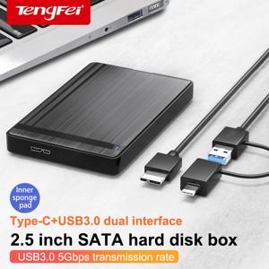 SATA to USB3.0/Typec HDD 인클로저 SSD 외부 스토리지용 모바일 하드 드라이브 케이스 USB3.0/2.0 케이블이 있는 HDD 박스 ABS