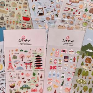 한국어 수입 Suatelier Kawaii 일상 생활 음식 동물 귀여운 스티커 Scrapbooking Diy 저널 편지지 스티커 선물