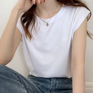 데일리 라운드 캡 민소매 티셔츠