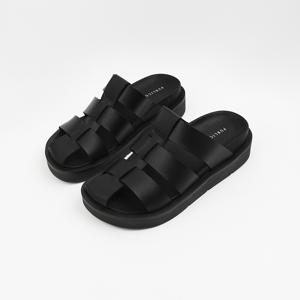 신난다슈 남성 뮬 슬리퍼 샌들 4cm 사무실 슬리퍼 발편한 통굽 YM25MAS 블랙