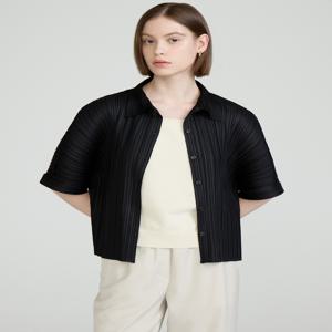 닥스 여성 DLSH5BP33BK [D-PLEATS] 블랙 5부소매 플리츠 셔츠