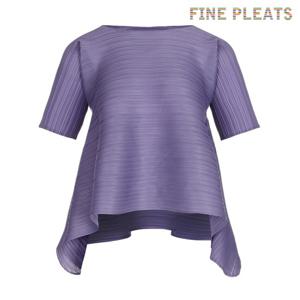 [FINE PLEATS] 피네 플리츠 반팔 날개 블라우스 라이트 퍼플