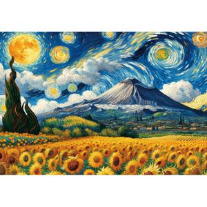 반 고흐 별이 빛나는 해바라기 들판 직소 퍼즐 명화 풍경 1000피스
