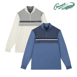 상단 패턴 반집업 티셔츠 CDAA9TS3454