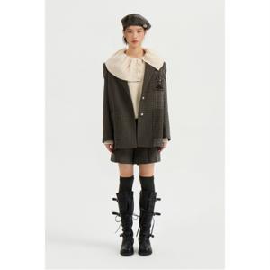 [최초가:648,000원] 체크 믹스 싱글 자켓 LFJAW24400