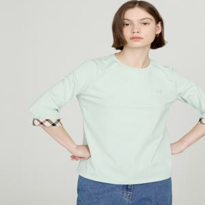 닥스 여성 DLTS5B294E1 [D- 그린 닥스훈트 자수 체크배색 7부 실켓 티셔츠