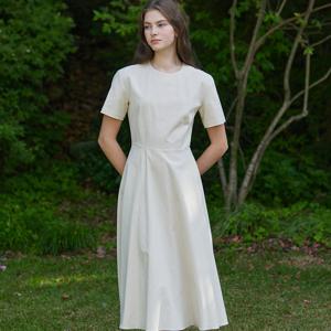 Linen Flared Dress - Beige