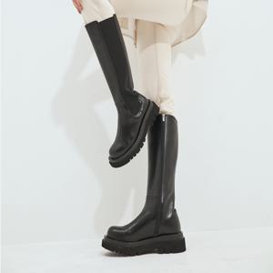 라운드 토 첼시 롱부츠 412248001 5cm/2color