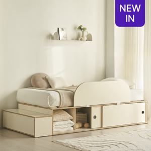 플랫츠 슬라이딩 빅수납 벙커 침대 계단+가드 풀세트 SS