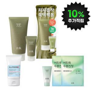 (10%캐시적립)한율 쑥떡팩폼 클렌징 120ml+15ml +일리윤 세라마이드 아토 로션 50ml