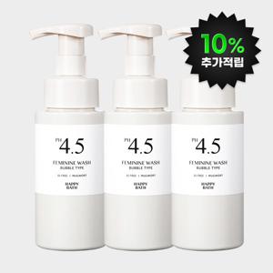 (10%적립) 해피바스 PH4.5약산성 쑥/로즈 버블 여성청결제 250g 3개