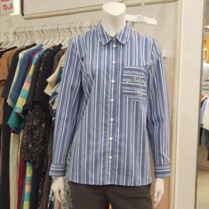 올리비아하슬러 세이브존01 스트라이프포켓셔츠 OHDSBL102