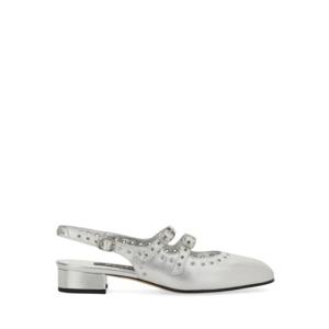 카렐 파리스 여성 화이트 슬링백 힐 QUEEN_332802SILVER
