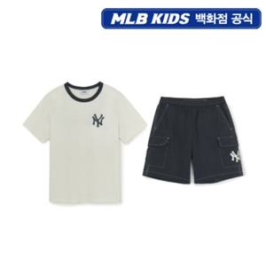 [MLB키즈PG] 스트릿 베이직 로고 티셔츠 세트 (7AS1B3253-50CRS)