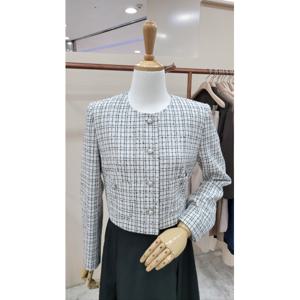 [케네스레이디]모엔즈 격자체크 크롭 자켓 ECJKOB7001_CA