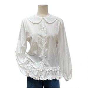 [트위]둥근카라 프릴 디테일 블라우스 (TNBBFBL008)