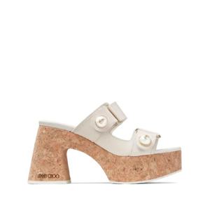 25 FW 지미추 페이언스 가죽 플랫폼 샌들 95mm FAYENCEWEDGE95SQM TP432493410