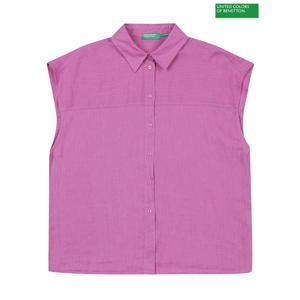 베네통 Sleeveless linen shirt 3S_5BMLDQ03F