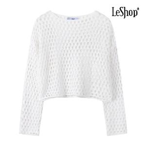 [르샵]보트넥 펀칭 크롭 니트 (BP6KP006A)