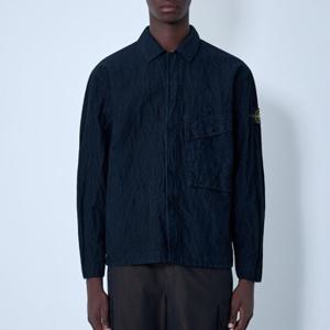 25 FW 스톤 아일랜드 콤파스 와펜 코듀로이 집업 셔츠 네이비 1200020 S0229 V0020