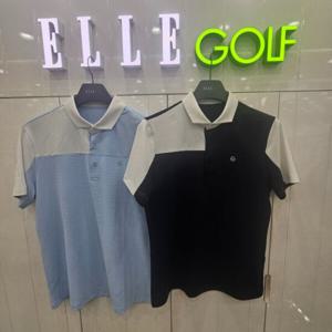 [엘르골프]남성컬러 블럭킹 폴로 반팔 티셔츠6I35213_DJ
