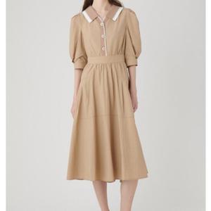 [샤틴]카라배색 뒷밴딩 플레어원피스S242M654A04_JK