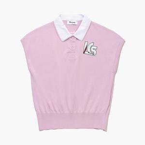 [30%OFF] 르꼬끄골프 여성 우븐 카라 슬리브리스 스웨터 (GQ122LKP36)