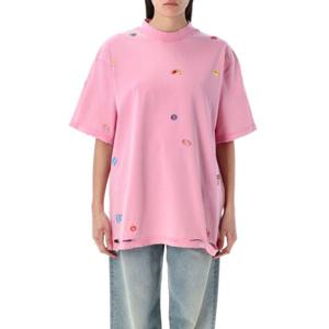 발렌시아가 반팔 티셔츠 764235TRVS4 9568 FADED DIRTY PINK