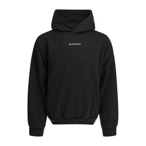 발렌시아가 블랙 코튼 후드티 767877TRVJ31569 BLACK