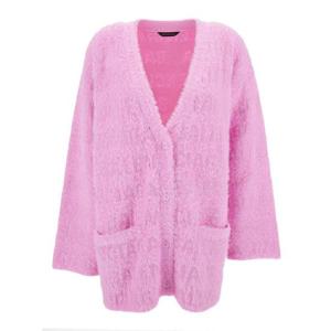 BALENCIAGA 퍼리 가디건 WOOL MIX FURRY LOGO KNIT 769146T62305000