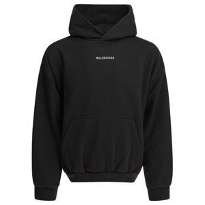 발렌시아가 후드 티셔츠 767877TRVJ31569 Black