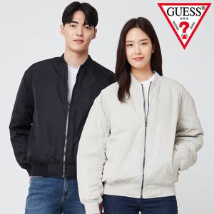 [게스(진)]남여공용 라운드넥 덕다운 중경량 점퍼 MM3W9883
