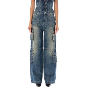 미스비헤이브 페이디드 데님 카고 진 24A241W301 MALIBU BLU