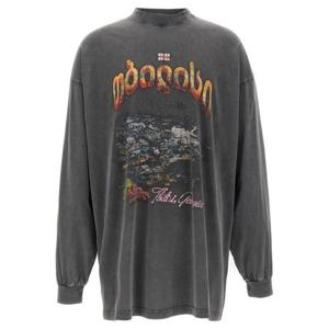발렌시아가 긴팔 티셔츠 A00234677 Grey