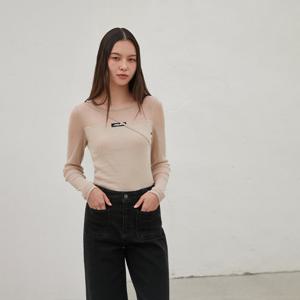 [에고이스트]라벨 포인트 시스루 메쉬 슬림 라운드 티셔츠 (EQ4CL960)