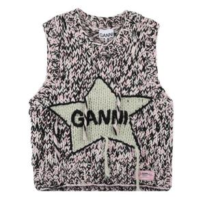 라프리마 가니 핑크 그래픽 여성 울 니트 베스트 K2346-868