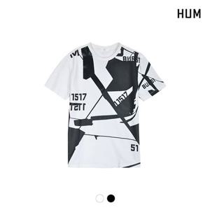 [HUM]유니)30S 양면지 호일 그래픽 티셔츠(H172U013A)