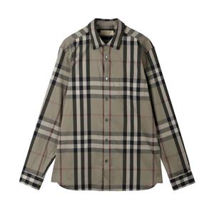 [버버리] 넬슨 체크 긴팔셔츠/베이지/39835431