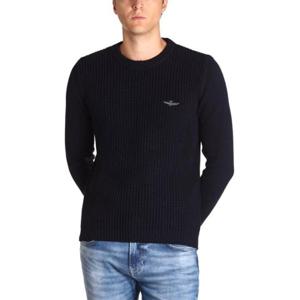 Aeronautica Militare 로고 자수 니트 점퍼 232MA1453L409 08358 TP943193263